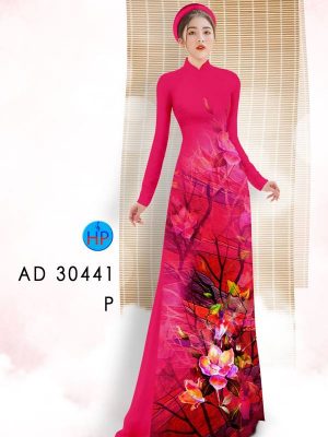 Vải Áo Dài Hoa In 3D AD 30441 21